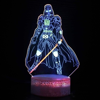 Darth Vader 3D lampe med mutifarvet lys og fjernbetjening